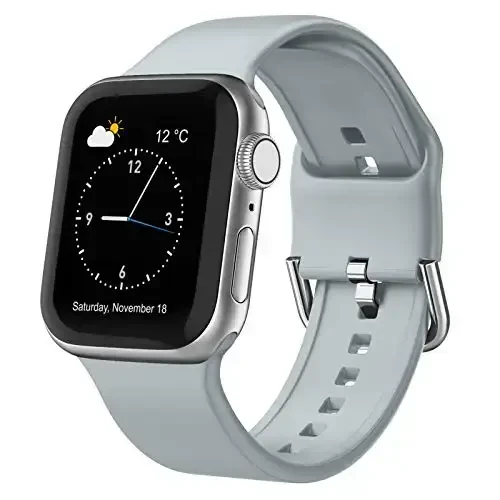 Sport Band Apple Watch Bands 49mm 46mm 45mm 44mm 42mm 41mm 40mm 38mm bilan mos keladi, iWatch Series 11 10 9 8 7 6 5 4 3 2 1 SE Ultra ayollar erkaklar uchun klassik qisqichli yumshoq silikon almashtirish tasmasi 