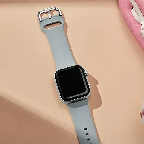 Sport Band Apple Watch Bands 49mm 46mm 45mm 44mm 42mm 41mm 40mm 38mm bilan mos keladi, iWatch Series 11 10 9 8 7 6 5 4 3 2 1 SE Ultra ayollar erkaklar uchun klassik qisqichli yumshoq silikon almashtirish tasmasi - 2
