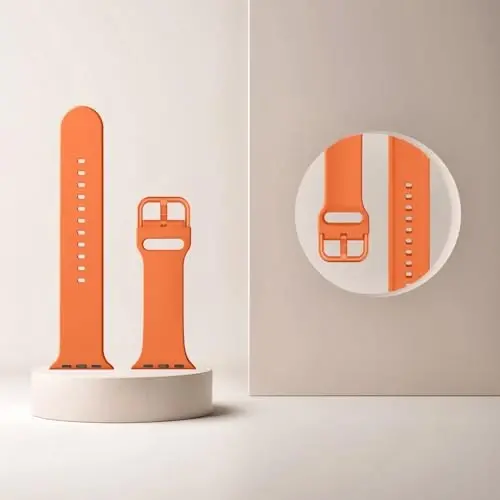 Sport Band Apple Watch Bands 49mm 46mm 45mm 44mm 42mm 41mm 40mm 38mm bilan mos keladi, iWatch Series 11 10 9 8 7 6 5 4 3 2 1 SE Ultra ayollar erkaklar uchun klassik qisqichli yumshoq silikon almashtirish tasmasi - 3