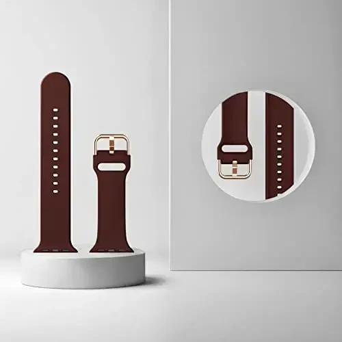 Sport Band Apple Watch Bands 49mm 46mm 45mm 44mm 42mm 41mm 40mm 38mm bilan mos keladi, iWatch Series 11 10 9 8 7 6 5 4 3 2 1 SE Ultra ayollar erkaklar uchun klassik qisqichli yumshoq silikon almashtirish tasmasi - 3