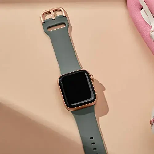 Sport Band Apple Watch Bands 49mm 46mm 45mm 44mm 42mm 41mm 40mm 38mm bilan mos keladi, iWatch Series 11 10 9 8 7 6 5 4 3 2 1 SE Ultra ayollar erkaklar uchun klassik qisqichli yumshoq silikon almashtirish tasmasi - 2