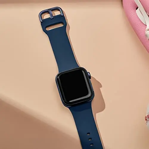Sport Band Apple Watch Bands 49mm 46mm 45mm 44mm 42mm 41mm 40mm 38mm bilan mos keladi, iWatch Series 11 10 9 8 7 6 5 4 3 2 1 SE Ultra ayollar erkaklar uchun klassik qisqichli yumshoq silikon almashtirish tasmasi - 2