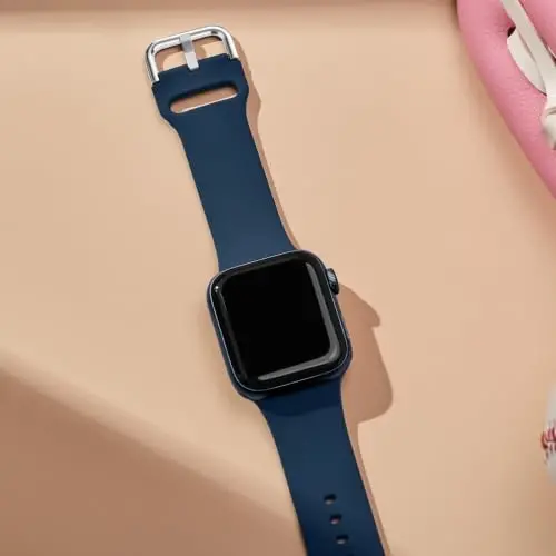 Sport Band Apple Watch Bands 49mm 46mm 45mm 44mm 42mm 41mm 40mm 38mm bilan mos keladi, iWatch Series 11 10 9 8 7 6 5 4 3 2 1 SE Ultra ayollar erkaklar uchun klassik qisqichli yumshoq silikon almashtirish tasmasi - 2