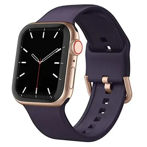 Sport Band Compatible with Apple Watch Bands 49mm 46mm 45mm 44mm 42mm 41mm 40mm 38mm, Soft Silicone Replacement Strap with Classic Clasp for iWatch Series 11 10 9 8 7 6 5 4 3 2 1 SE Ultra Women Men - 1