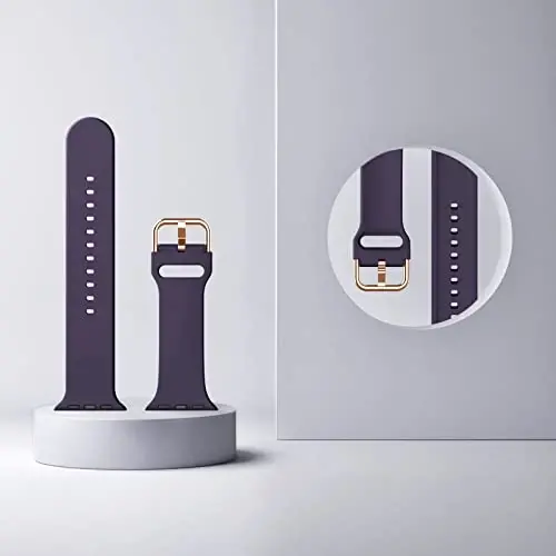 Sport Band Compatible with Apple Watch Bands 49mm 46mm 45mm 44mm 42mm 41mm 40mm 38mm, Soft Silicone Replacement Strap with Classic Clasp for iWatch Series 11 10 9 8 7 6 5 4 3 2 1 SE Ultra Women Men - 4