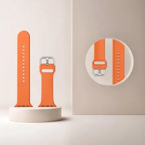 Sport Band Compatible with Apple Watch Bands 49mm 46mm 45mm 44mm 42mm 41mm 40mm 38mm, Soft Silicone Replacement Strap with Classic Clasp for iWatch Series 11 10 9 8 7 6 5 4 3 2 1 SE Ultra Women Men - 2