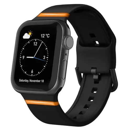 Sport Band Compatible with Apple Watch Bands 49mm 46mm 45mm 44mm 42mm 41mm 40mm 38mm, Soft Silicone Replacement Strap with Classic Clasp for iWatch Series 11 10 9 8 7 6 5 4 3 2 1 SE Ultra Women Men - 7