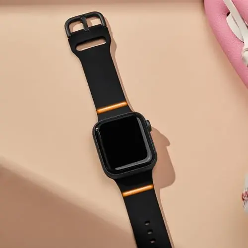 Sport Band Compatible with Apple Watch Bands 49mm 46mm 45mm 44mm 42mm 41mm 40mm 38mm, Soft Silicone Replacement Strap with Classic Clasp for iWatch Series 11 10 9 8 7 6 5 4 3 2 1 SE Ultra Women Men - 8
