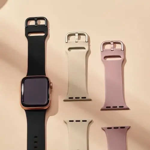 Sport Band Compatible with Apple Watch Bands 49mm 46mm 45mm 44mm 42mm 41mm 40mm 38mm, Soft Silicone Replacement Strap with Classic Clasp for iWatch Series 11 10 9 8 7 6 5 4 3 2 1 SE Ultra Women Men - 5
