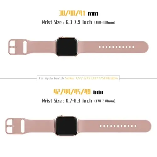 Sport Band Compatible with Apple Watch Bands 49mm 46mm 45mm 44mm 42mm 41mm 40mm 38mm, Soft Silicone Replacement Strap with Classic Clasp for iWatch Series 11 10 9 8 7 6 5 4 3 2 1 SE Ultra Women Men - 3