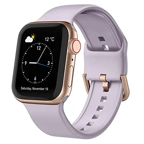 Sport Band Compatible with Apple Watch Bands 49mm 46mm 45mm 44mm 42mm 41mm 40mm 38mm, Soft Silicone Replacement Strap with Classic Clasp for iWatch Series 11 10 9 8 7 6 5 4 3 2 1 SE Ultra Women Men - RECOPPA