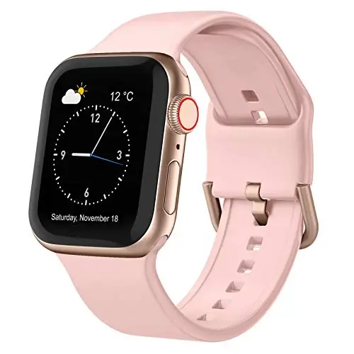 Sport Band Compatible with Apple Watch Bands 49mm 46mm 45mm 44mm 42mm 41mm 40mm 38mm, Soft Silicone Replacement Strap with Classic Clasp for iWatch Series 11 10 9 8 7 6 5 4 3 2 1 SE Ultra Women Men - 1