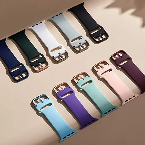 Sport Band Compatible with Apple Watch Bands 49mm 46mm 45mm 44mm 42mm 41mm 40mm 38mm, Soft Silicone Replacement Strap with Classic Clasp for iWatch Series 11 10 9 8 7 6 5 4 3 2 1 SE Ultra Women Men - 3
