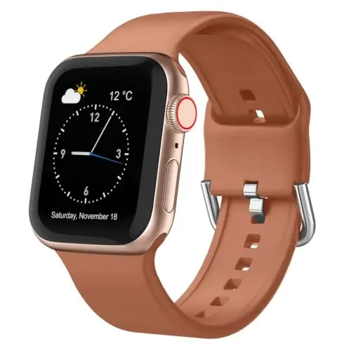 Sport Band Compatible with Apple Watch Bands 49mm 46mm 45mm 44mm 42mm 41mm 40mm 38mm, Soft Silicone Replacement Strap with Classic Clasp for iWatch Series 11 10 9 8 7 6 5 4 3 2 1 SE Ultra Women Men - 1