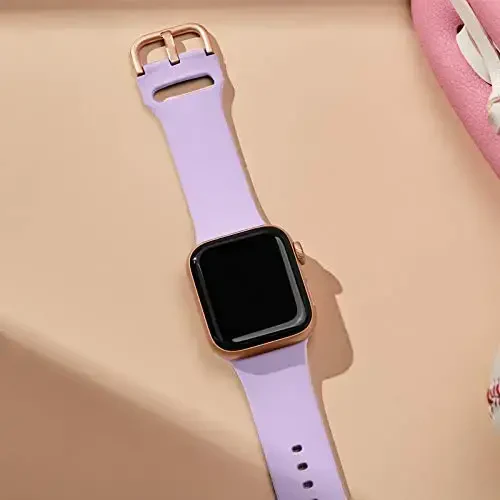 Sport Band Compatible with Apple Watch Bands 49mm 46mm 45mm 44mm 42mm 41mm 40mm 38mm, Soft Silicone Replacement Strap with Classic Clasp for iWatch Series 11 10 9 8 7 6 5 4 3 2 1 SE Ultra Women Men - 2