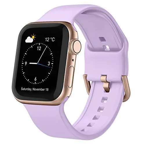 Sport Band Compatible with Apple Watch Bands 49mm 46mm 45mm 44mm 42mm 41mm 40mm 38mm, Soft Silicone Replacement Strap with Classic Clasp for iWatch Series 11 10 9 8 7 6 5 4 3 2 1 SE Ultra Women Men - 1