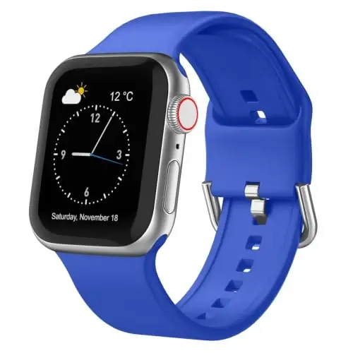 Sport Band Compatible with Apple Watch Bands 49mm 46mm 45mm 44mm 42mm 41mm 40mm 38mm, Soft Silicone Replacement Strap with Classic Clasp for iWatch Series 11 10 9 8 7 6 5 4 3 2 1 SE Ultra Women Men - 1