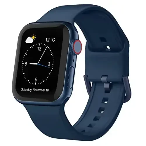 Sport Band Compatible with Apple Watch Bands 49mm 46mm 45mm 44mm 42mm 41mm 40mm 38mm, Soft Silicone Replacement Strap with Classic Clasp for iWatch Series 11 10 9 8 7 6 5 4 3 2 1 SE Ultra Women Men - SPORT