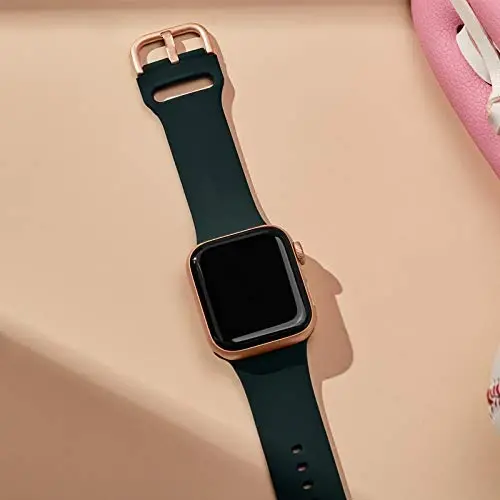 Sport Band Compatible with Apple Watch Bands 49mm 46mm 45mm 44mm 42mm 41mm 40mm 38mm, Soft Silicone Replacement Strap with Classic Clasp for iWatch Series 11 10 9 8 7 6 5 4 3 2 1 SE Ultra Women Men - 2