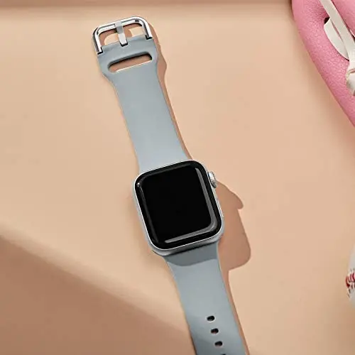 Sport Band Compatible with Apple Watch Bands 49mm 46mm 45mm 44mm 42mm 41mm 40mm 38mm, Soft Silicone Replacement Strap with Classic Clasp for iWatch Series 11 10 9 8 7 6 5 4 3 2 1 SE Ultra Women Men - 2