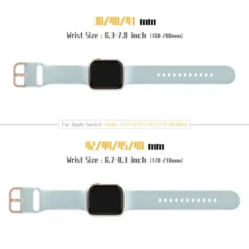 Sport Band Compatible with Apple Watch Bands 49mm 46mm 45mm 44mm 42mm 41mm 40mm 38mm, Soft Silicone Replacement Strap with Classic Clasp for iWatch Series 11 10 9 8 7 6 5 4 3 2 1 SE Ultra Women Men - 5