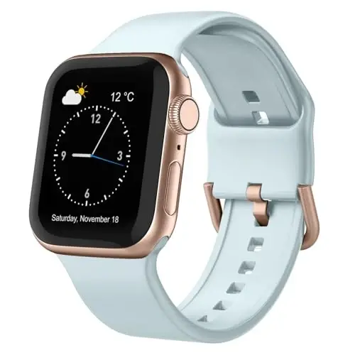 Sport Band Compatible with Apple Watch Bands 49mm 46mm 45mm 44mm 42mm 41mm 40mm 38mm, Soft Silicone Replacement Strap with Classic Clasp for iWatch Series 11 10 9 8 7 6 5 4 3 2 1 SE Ultra Women Men - 7