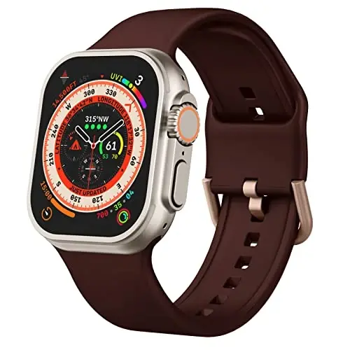 Sport Band Compatible with Apple Watch Bands 49mm 46mm 45mm 44mm 42mm 41mm 40mm 38mm, Soft Silicone Replacement Strap with Classic Clasp for iWatch Series 11 10 9 8 7 6 5 4 3 2 1 SE Ultra Women Men - RECOPPA