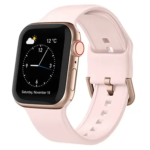 Sport Band Compatible with Apple Watch Bands 49mm 46mm 45mm 44mm 42mm 41mm 40mm 38mm, Soft Silicone Replacement Strap with Classic Clasp for iWatch Series 11 10 9 8 7 6 5 4 3 2 1 SE Ultra Women Men - RECOPPA