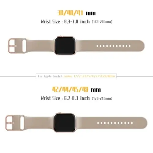 Sport Band Compatible with Apple Watch Bands 49mm 46mm 45mm 44mm 42mm 41mm 40mm 38mm, Soft Silicone Replacement Strap with Classic Clasp for iWatch Series 11 10 9 8 7 6 5 4 3 2 1 SE Ultra Women Men - 3