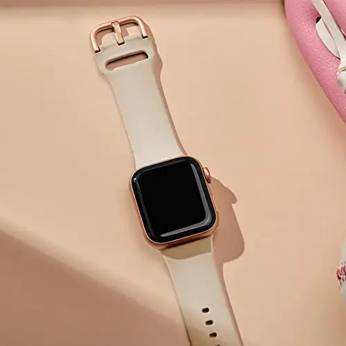 Sport Band Compatible with Apple Watch Bands 49mm 46mm 45mm 44mm 42mm 41mm 40mm 38mm, Soft Silicone Replacement Strap with Classic Clasp for iWatch Series 11 10 9 8 7 6 5 4 3 2 1 SE Ultra Women Men - 4