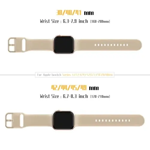 Sport Band Compatible with Apple Watch Bands 49mm 46mm 45mm 44mm 42mm 41mm 40mm 38mm, Soft Silicone Replacement Strap with Classic Clasp for iWatch Series 11 10 9 8 7 6 5 4 3 2 1 SE Ultra Women Men - 9