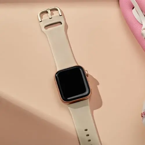 Sport Band Compatible with Apple Watch Bands 49mm 46mm 45mm 44mm 42mm 41mm 40mm 38mm, Soft Silicone Replacement Strap with Classic Clasp for iWatch Series 11 10 9 8 7 6 5 4 3 2 1 SE Ultra Women Men - 10