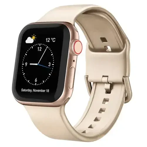 Sport Band Compatible with Apple Watch Bands 49mm 46mm 45mm 44mm 42mm 41mm 40mm 38mm, Soft Silicone Replacement Strap with Classic Clasp for iWatch Series 11 10 9 8 7 6 5 4 3 2 1 SE Ultra Women Men - SPORT