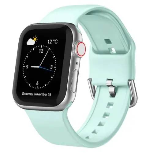 Sport Band Compatible with Apple Watch Bands 49mm 46mm 45mm 44mm 42mm 41mm 40mm 38mm, Soft Silicone Replacement Strap with Classic Clasp for iWatch Series 11 10 9 8 7 6 5 4 3 2 1 SE Ultra Women Men - RECOPPA