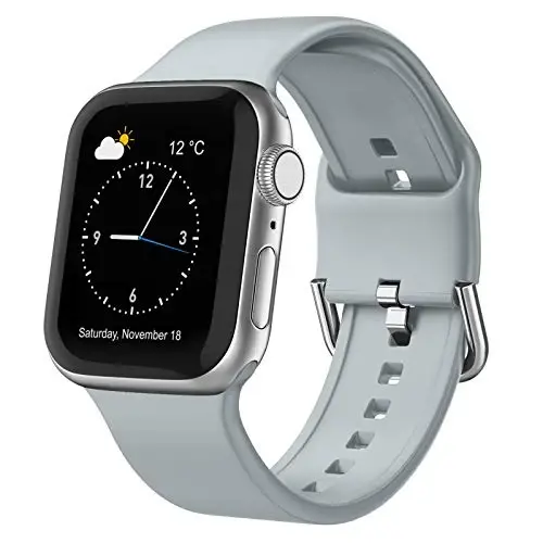 Sport Band Compatible with Apple Watch Bands 49mm 46mm 45mm 44mm 42mm 41mm 40mm 38mm, Soft Silicone Replacement Strap with Classic Clasp for iWatch Series 11 10 9 8 7 6 5 4 3 2 1 SE Ultra Women Men - SPORT