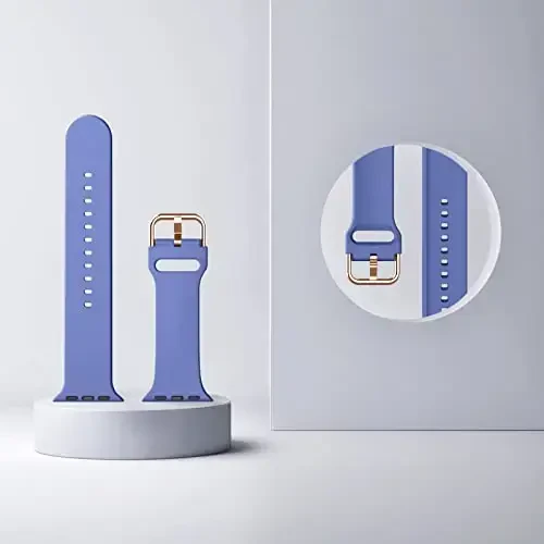 Sport Band Compatible with Apple Watch Bands 49mm 46mm 45mm 44mm 42mm 41mm 40mm 38mm, Soft Silicone Replacement Strap with Classic Clasp for iWatch Series 11 10 9 8 7 6 5 4 3 2 1 SE Ultra Women Men - 3