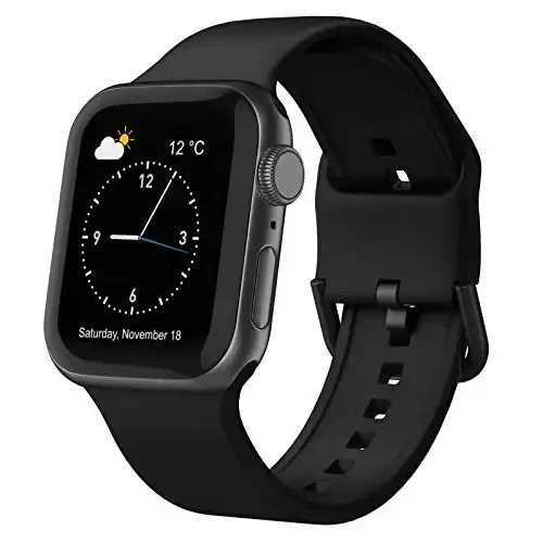 Sport Band Compatible with Apple Watch Bands 49mm 46mm 45mm 44mm 42mm 41mm 40mm 38mm, Soft Silicone Replacement Strap with Classic Clasp for iWatch Series 11 10 9 8 7 6 5 4 3 2 1 SE Ultra Women Men - RECOPPA