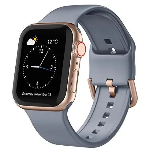 Sport Band Compatible with Apple Watch Bands 49mm 46mm 45mm 44mm 42mm 41mm 40mm 38mm, Soft Silicone Replacement Strap with Classic Clasp for iWatch Series 11 10 9 8 7 6 5 4 3 2 1 SE Ultra Women Men - 1