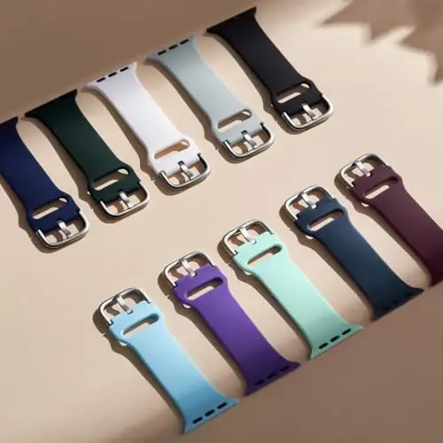 Sport Band Compatible with Apple Watch Bands 49mm 46mm 45mm 44mm 42mm 41mm 40mm 38mm, Soft Silicone Replacement Strap with Classic Clasp for iWatch Series 11 10 9 8 7 6 5 4 3 2 1 SE Ultra Women Men - 3