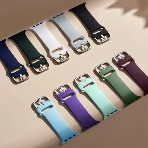 Sport Band Compatible with Apple Watch Bands 49mm 46mm 45mm 44mm 42mm 41mm 40mm 38mm, Soft Silicone Replacement Strap with Classic Clasp for iWatch Series 11 10 9 8 7 6 5 4 3 2 1 SE Ultra Women Men - 3