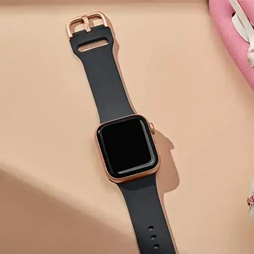 Sport Band Compatible with Apple Watch Bands 49mm 46mm 45mm 44mm 42mm 41mm 40mm 38mm, Soft Silicone Replacement Strap with Classic Clasp for iWatch Series 11 10 9 8 7 6 5 4 3 2 1 SE Ultra Women Men - 2