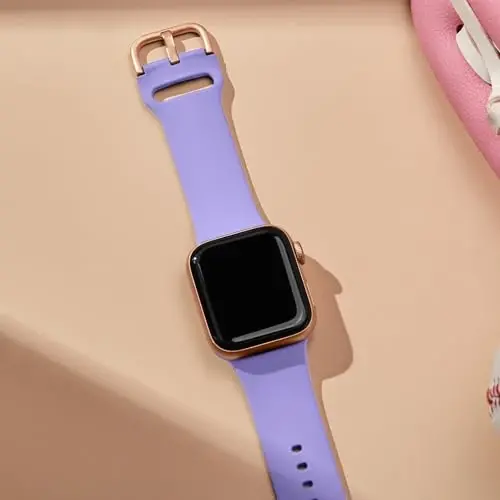 Sport Band Compatible with Apple Watch Bands 49mm 46mm 45mm 44mm 42mm 41mm 40mm 38mm, Soft Silicone Replacement Strap with Classic Clasp for iWatch Series 11 10 9 8 7 6 5 4 3 2 1 SE Ultra Women Men - 3