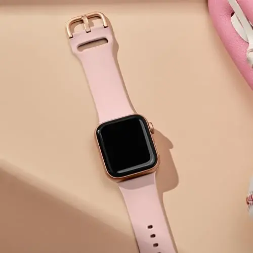 Sport Band Compatible with Apple Watch Bands 49mm 46mm 45mm 44mm 42mm 41mm 40mm 38mm, Soft Silicone Replacement Strap with Classic Clasp for iWatch Series 11 10 9 8 7 6 5 4 3 2 1 SE Ultra Women Men - 3
