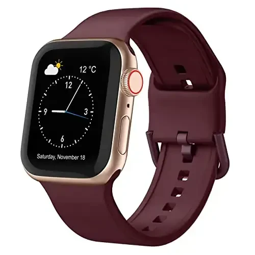 Sport Band совместим с ремешками Apple Watch 49 мм 46 мм 45 мм 44 мм 42 мм 41 мм 40 мм 38 мм, мягкий силиконовый сменный ремешок с классической застежкой для iWatch Series 11 10 9 8 7 6 5 4 3 2 1 SE Ultra Women Men 
