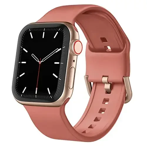 Sport Band Compatible with Apple Watch Bands 49mm 46mm 45mm 44mm 42mm 41mm 40mm 38mm, Soft Silicone Replacement Strap with Classic Clasp for iWatch Series 11 10 9 8 7 6 5 4 3 2 1 SE Ultra Women Men - RECOPPA