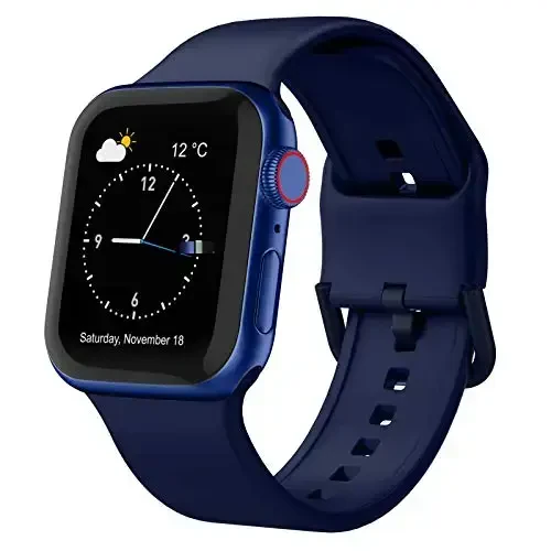 Sport Band, совместимый с ремешками Apple Watch 49 мм 46 мм 45 мм 44 мм 42 мм 41 мм 40 мм 38 мм, мягкий силиконовый сменный ремешок с классической застежкой для iWatch Series 11 10 9 8 7 6 5 4 3 2 1 SE Ultra Women Men - SPORT