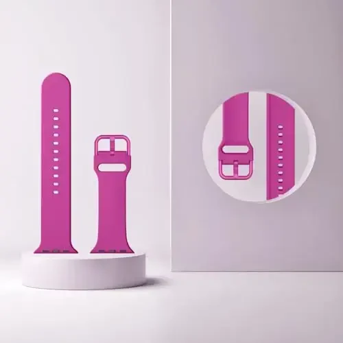 Sport Band Compatible with Apple Watch Bands 49mm 46mm 45mm 44mm 42mm 41mm 40mm 38mm, Soft Silicone Replacement Strap with Classic Clasp for iWatch Series 11 10 9 8 7 6 5 4 3 2 1 SE Ultra Women Men - 3