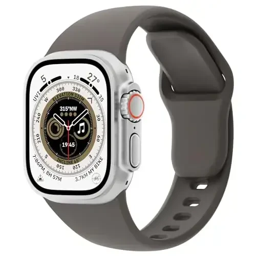 Sport Bands Compatible with Apple Watch 38mm 40mm 41mm 42mm 44mm 45mm 49mm, Soft Silicone Replacement Waterproof Strap Wristband for iWatch Series Ultra 10/9/8/7/6/5/4/3/2/1 SE Women Men, Clay 
