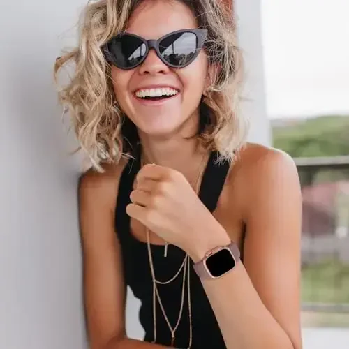 Sport Bands Compatible with Apple Watch 38mm 40mm 41mm 42mm 44mm 45mm 49mm, Soft Silicone Replacement Waterproof Strap Wristband for iWatch Series Ultra 10/9/8/7/6/5/4/3/2/1 SE Women Men, Smoke Violet - 7