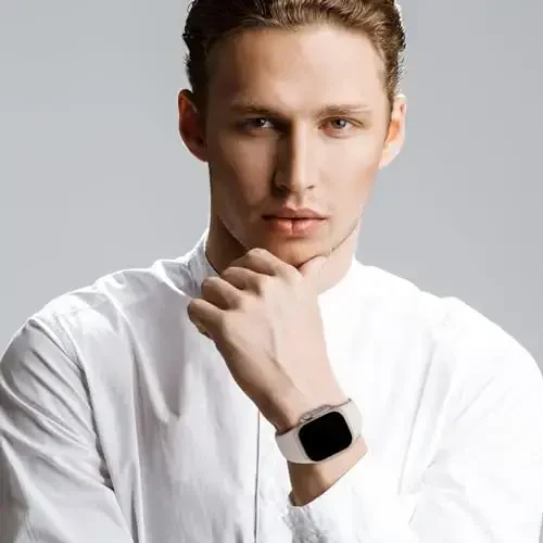 Sport Bands Compatible with Apple Watch 38mm 40mm 41mm 42mm 44mm 45mm 49mm, Soft Silicone Replacement Waterproof Strap Wristband for iWatch Series Ultra 10/9/8/7/6/5/4/3/2/1 SE Women Men, Starlight - 6